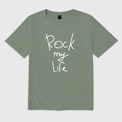 Футболка оверсайз мужская Rock my life, цвет: авокадо