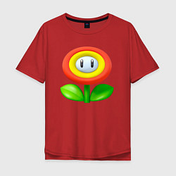 Футболка оверсайз мужская Цветок Марио, цвет: красный