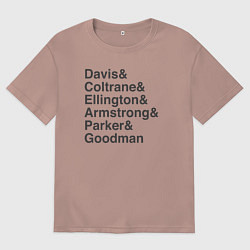 Футболка оверсайз мужская Легенды джаза, цвет: пыльно-розовый