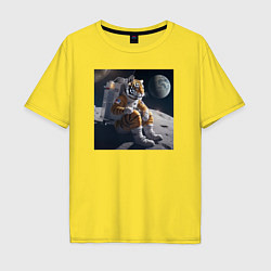 Мужская футболка оверсайз Тигр астронавт
