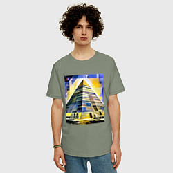 Футболка оверсайз мужская Великие пирамиды майя, цвет: авокадо — фото 2