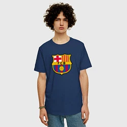 Футболка оверсайз мужская Barcelona fc sport, цвет: тёмно-синий — фото 2