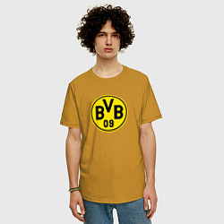 Футболка оверсайз мужская Borussia fc sport, цвет: горчичный — фото 2