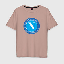 Футболка оверсайз мужская Napoli fc sport, цвет: пыльно-розовый