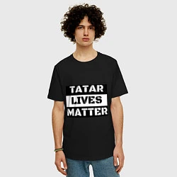 Футболка оверсайз мужская Tatar lives matter, цвет: черный — фото 2