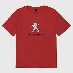 Футболка оверсайз мужская Peugeot sport auto, цвет: красный