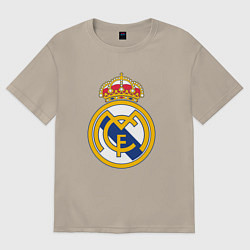 Футболка оверсайз мужская Real madrid fc sport, цвет: миндальный