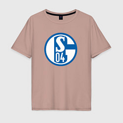 Футболка оверсайз мужская Schalke 04 fc club, цвет: пыльно-розовый