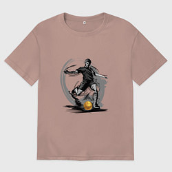 Мужская футболка оверсайз Золотой мяч футболиста