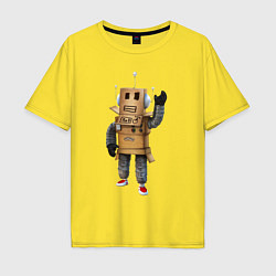 Мужская футболка оверсайз Roblox робот машет