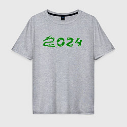 Мужская футболка оверсайз Зеленый дракон 2024 деревянный