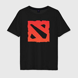Футболка оверсайз мужская Dota 2 логотип, цвет: черный