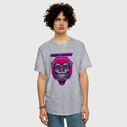 Футболка оверсайз мужская Purple crazy monkey, цвет: меланж — фото 2
