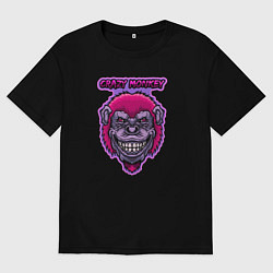 Футболка оверсайз мужская Purple crazy monkey, цвет: черный