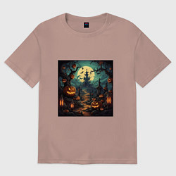 Футболка оверсайз мужская Это halloween, цвет: пыльно-розовый