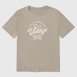 Футболка оверсайз мужская 1970 год, выдержанный до совершенства, цвет: миндальный