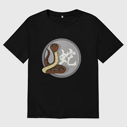 Мужская футболка оверсайз Год змеи на китайском