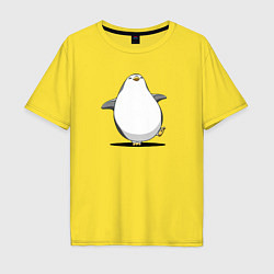Мужская футболка оверсайз Мультяшный пингвин шагает