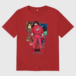Футболка оверсайз мужская Канеда из аниме акира, цвет: красный