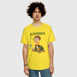 Футболка оверсайз мужская Даниил - мальчик на черепахе, цвет: желтый — фото 2
