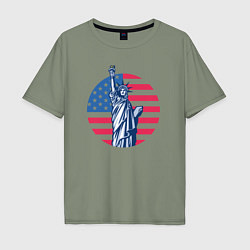 Футболка оверсайз мужская Statue of Liberty, цвет: авокадо