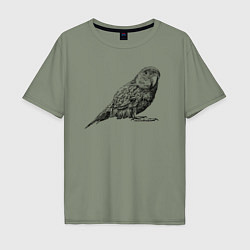 Мужская футболка оверсайз Любопытный попугай