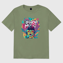 Мужская футболка оверсайз Hip-Hop music