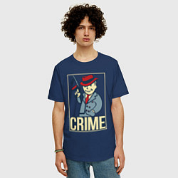 Футболка оверсайз мужская Vault crime, цвет: тёмно-синий — фото 2