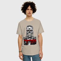 Футболка оверсайз мужская Terminator 2 T800, цвет: миндальный — фото 2