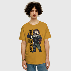 Футболка оверсайз мужская Vault - Snake solid, цвет: горчичный — фото 2