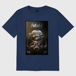 Футболка оверсайз мужская Fallout armour poster, цвет: тёмно-синий