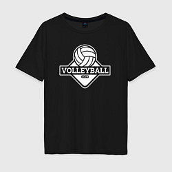 Футболка оверсайз мужская Volleyball club, цвет: черный