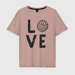 Футболка оверсайз мужская Lover volleyball, цвет: пыльно-розовый