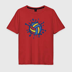 Футболка оверсайз мужская Splash volleyball, цвет: красный