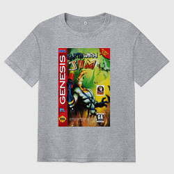 Мужская футболка оверсайз Earth worm jim cover