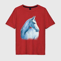 Мужская футболка оверсайз Голубая лошадь