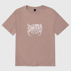 Футболка оверсайз мужская Death metal ImSHAITAN logo, цвет: пыльно-розовый