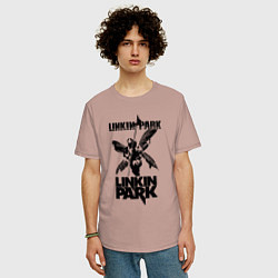 Футболка оверсайз мужская LP - hybrid theory, цвет: пыльно-розовый — фото 2