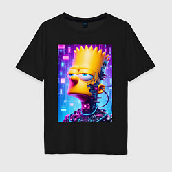 Мужская футболка оверсайз Cyber Bart Simpson - ai art