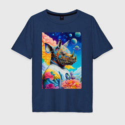 Мужская футболка оверсайз Инопланетная носорожка - фантазия
