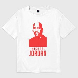 Футболка оверсайз мужская Jordan in red, цвет: белый