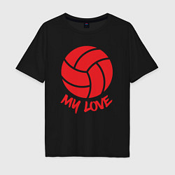 Футболка оверсайз мужская Volleyball my love, цвет: черный