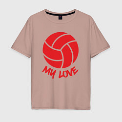 Мужская футболка оверсайз Volleyball my love