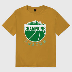 Футболка оверсайз мужская Boston champions, цвет: горчичный