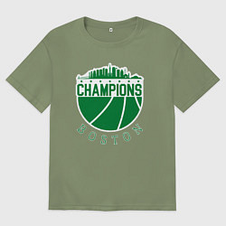Футболка оверсайз мужская Boston champions, цвет: авокадо