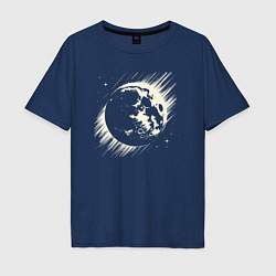 Мужская футболка оверсайз Луна в космосе