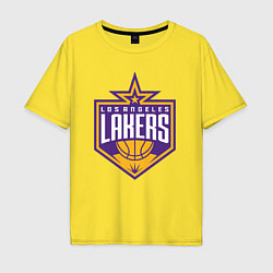 Футболка оверсайз мужская Los Angelas Lakers star, цвет: желтый