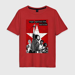Футболка оверсайз мужская Rage Against the Machine - group, цвет: красный