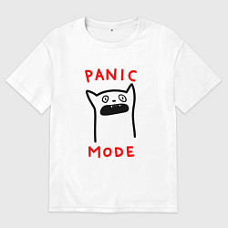 Мужская футболка оверсайз Panic mode - котик