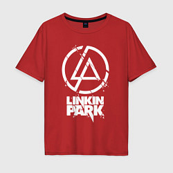 Футболка оверсайз мужская Linkin Park - white, цвет: красный